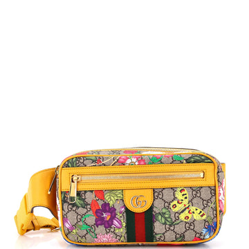 Gucci Ophidia Belt Bag Flora GG Coated Canvas Medium