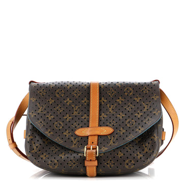 Louis Vuitton Flore Saumur Handbag Perforated Monogram Canvas