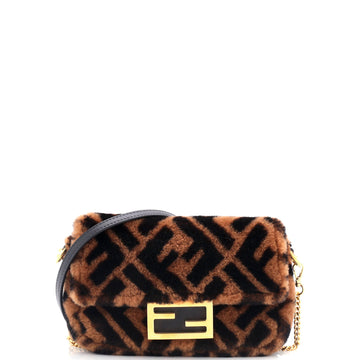 Fendi Baguette NM Bag Zucca Shearling Mini