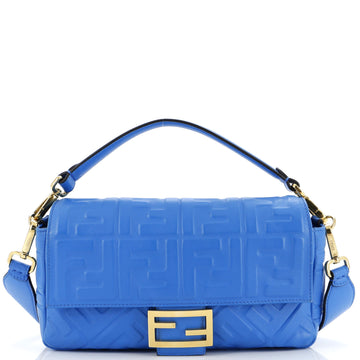 Fendi Baguette NM Bag Zucca Embossed Leather Medium