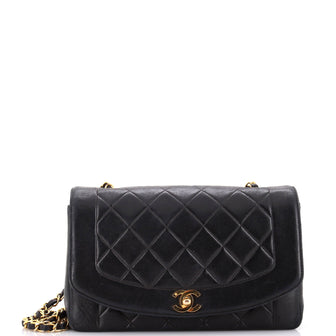 Chanel Vintage Diana Flap Bag Quilted Lambskin Medium