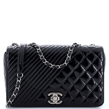 Chanel Coco Boy Flap Bag Quilted Patent Medium
