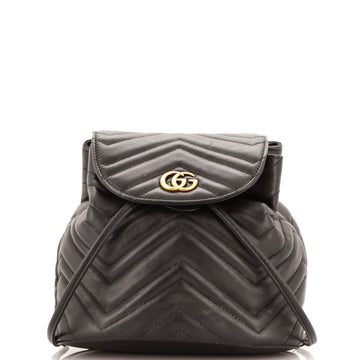 Gucci GG Marmont Drawstring Backpack Matelasse Leather Mini
