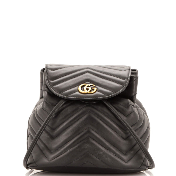 Gucci GG Marmont Drawstring Backpack Matelasse Leather Mini  display picture 3
