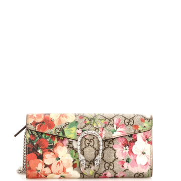 Gucci Dionysus Chain Wallet Blooms Print GG Coated Canvas Long