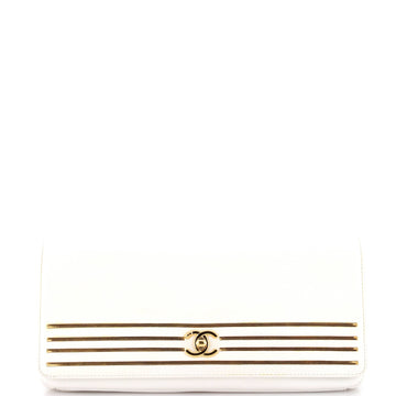 Chanel Captain Gold Clutch Embroidered Caviar