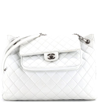 Chanel Classic Flap Shopping Tote Quilted Caviar Large