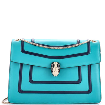 Bvlgari Serpenti Forever Square Shoulder Bag Leather Medium