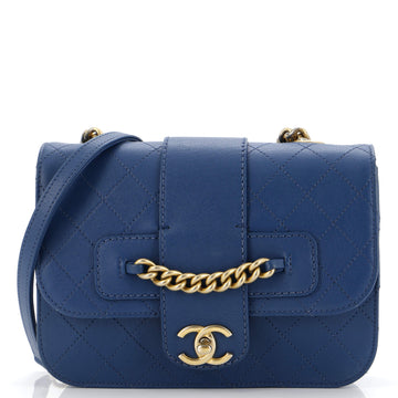 Chanel Front Chain Flap Bag Quilted Sheepskin Medium