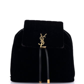 Saint Laurent Vicky Backpack Vertical Quilted Velvet Medium