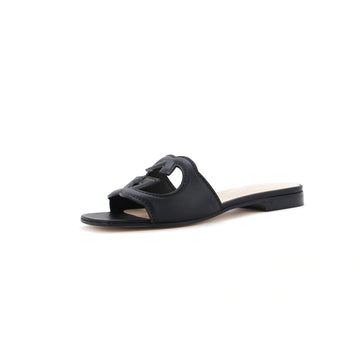 Gucci Women's Interlocking G Cut-Out Slide Sandals Leather