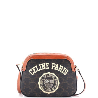 Celine Camera Bag Triomphe Coated Canvas Small