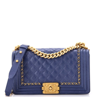 Chanel Jacket Boy Flap Bag Quilted Aged Calfskin Old Medium