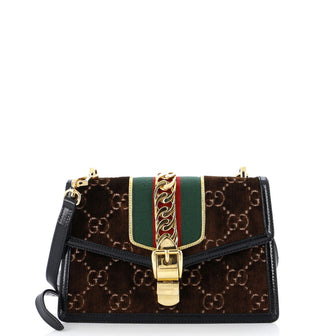 Gucci Sylvie Shoulder Bag GG Velvet Small