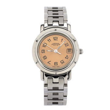 Hermes Clipper Quartz Watch Stainless Steel 24