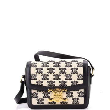 Celine Triomphe Shoulder Bag Triomphe Canvas Medium