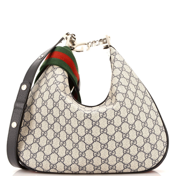 Gucci Attache Shoulder Bag GG Coated Canvas Medium Blue 3007571
