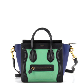 Celine Tricolor Luggage Bag Leather Nano