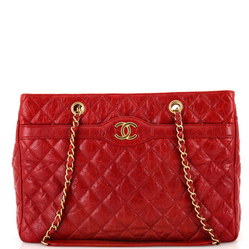 Chanel Two Tone Shopping Tote Quilted Caviar Large