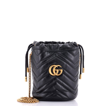 Gucci GG Marmont Bucket Bag Matelasse Leather Mini