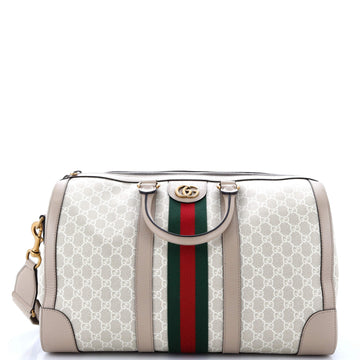 Gucci Savoy Web Convertible Duffle Bag GG Coated Canvas Medium