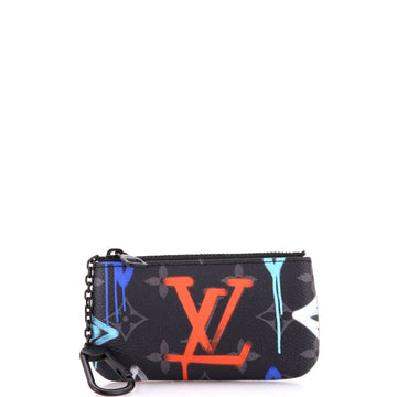Louis Vuitton Key Pouch Graffiti Monogram Eclipse Canvas
