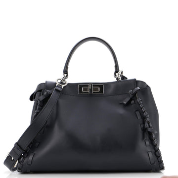 Fendi Bow Peekaboo Bag Whipstitch Leather Regular