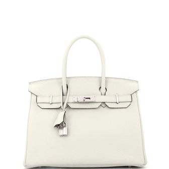 Birkin Handbag Grey Togo with Palladium Hardware 30
