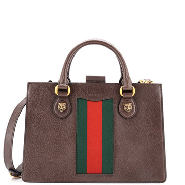 Gucci Animalier Web Top Handle Tote Leather Medium