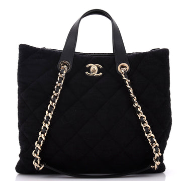 Chanel Coco Beach CC Shopping Tote Quilted Terry Cloth