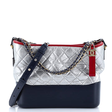 Chanel Gabrielle Hobo Quilted Metallic Aged Calfskin Medium