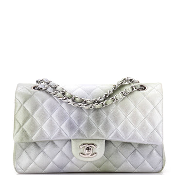 Chanel Classic Double Flap Bag Quilted Ombre Metallic Goatskin Medium