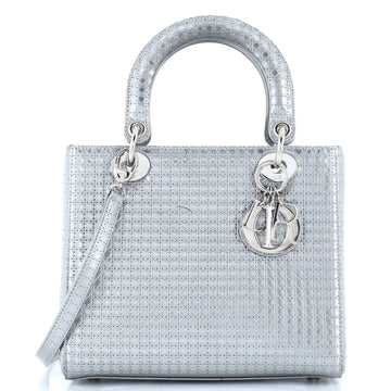 Christian Dior Lady Dior Bag Micro Cannage Metallic Calfskin Medium