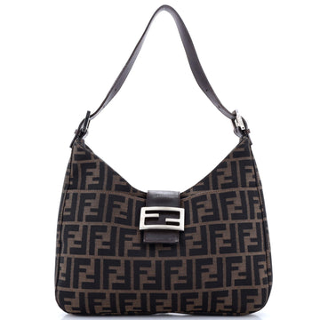 Fendi Vintage Pocket Shoulder Bag Zucca Canvas Small