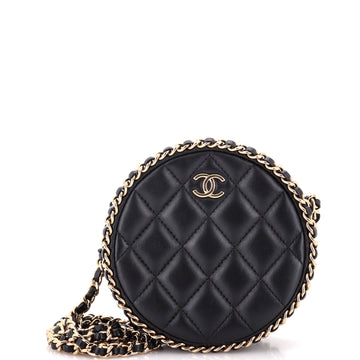 Chanel Chain Around Round Clutch with Chain Quilted Lambskin