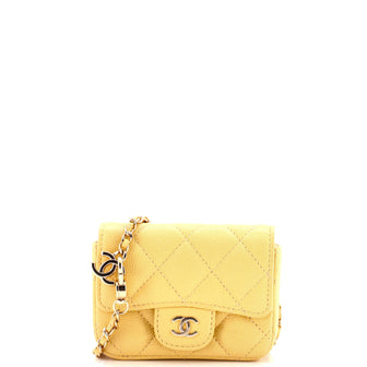 Chanel Classic Flap Chain Belt Bag Quilted Caviar Mini