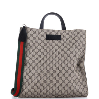 Gucci Convertible Soft Open Tote GG Coated Canvas Tall