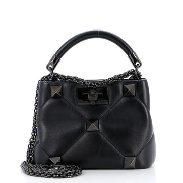 Valentino Garavani Roman Stud Top Handle Bag Quilted Leather Mini