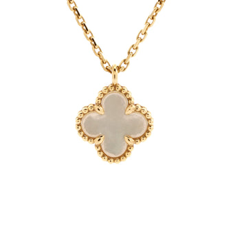 Van Cleef & Arpels Sweet Alhambra Pendant Necklace 18K Yellow Gold and Mother of Pearl