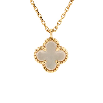 Van Cleef & Arpels Sweet Alhambra Pendant Necklace 18K Yellow Gold and Mother of Pearl