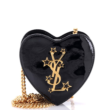 Saint Laurent Love Heart Chain Bag Patent Mini