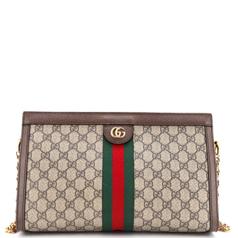 Gucci Ophidia Chain Shoulder Bag GG Coated Canvas Medium