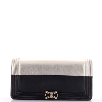 Chanel Bicolor Boy Flap Clutch Calfskin Small