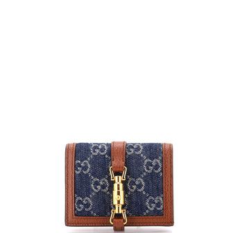 Gucci Jackie 1961 Flap Card Case GG Denim