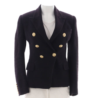 Balmain Women's Double Breasted Blazer Tweed