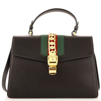 Gucci Sylvie Top Handle Bag Leather Medium