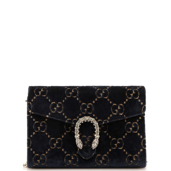 Gucci Dionysus Chain Wallet GG Velvet Small