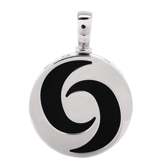Bvlgari Optical Illusion Pendant Charm Pendant & Charms 18K White Gold and Stainless Steel with Onyx