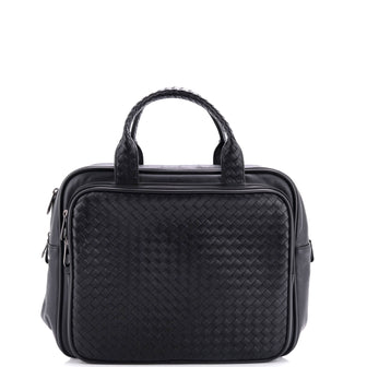 Bottega Veneta Pocket Travel Bag Leather with Intrecciato Small