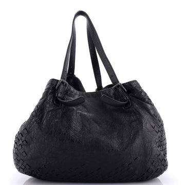 Bottega Veneta A-Shape Tote Leather with Intrecciato Detail Large